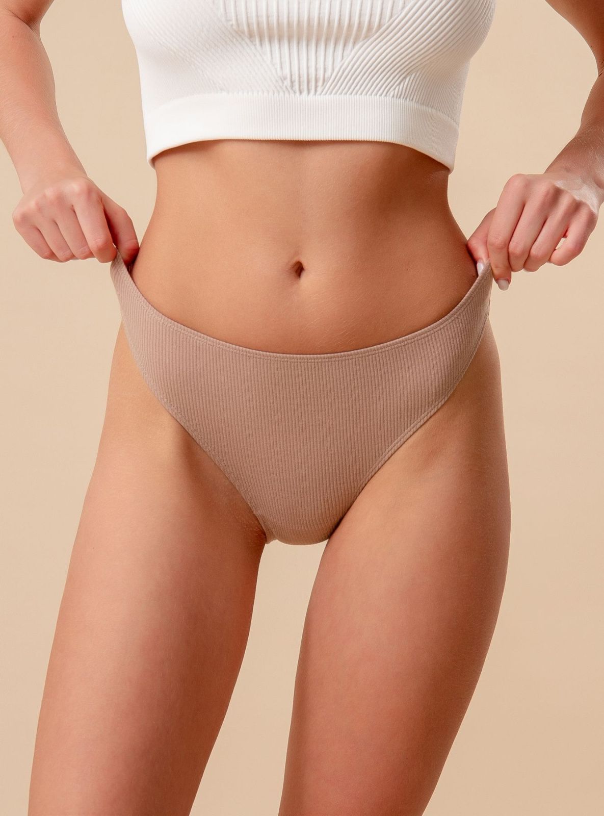 Женские трусы слипы в рубчик  Indefini (Арт.121000-2356LUF)