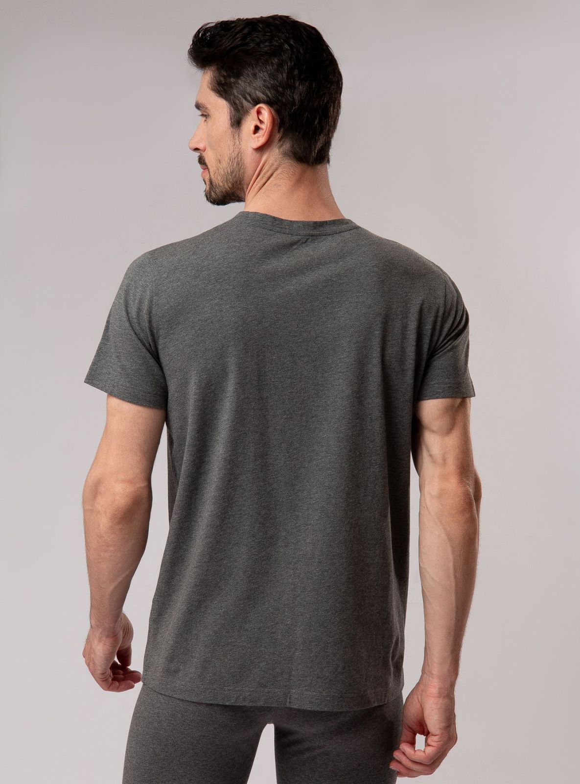 Мужская футболка из хлопка серая Indefini (Арт. 3031PDS)