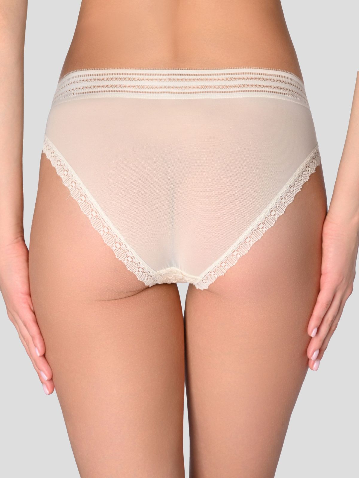 Кружевные трусы слипы со вставкой из тюля Indefini (Арт. 1039LUS)