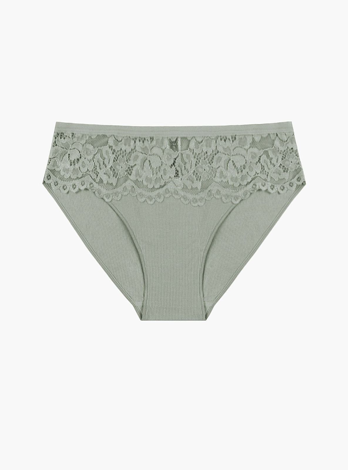 Трусы слипы в рубчик с кружевом Indefini (Арт.141600-2112LUS)