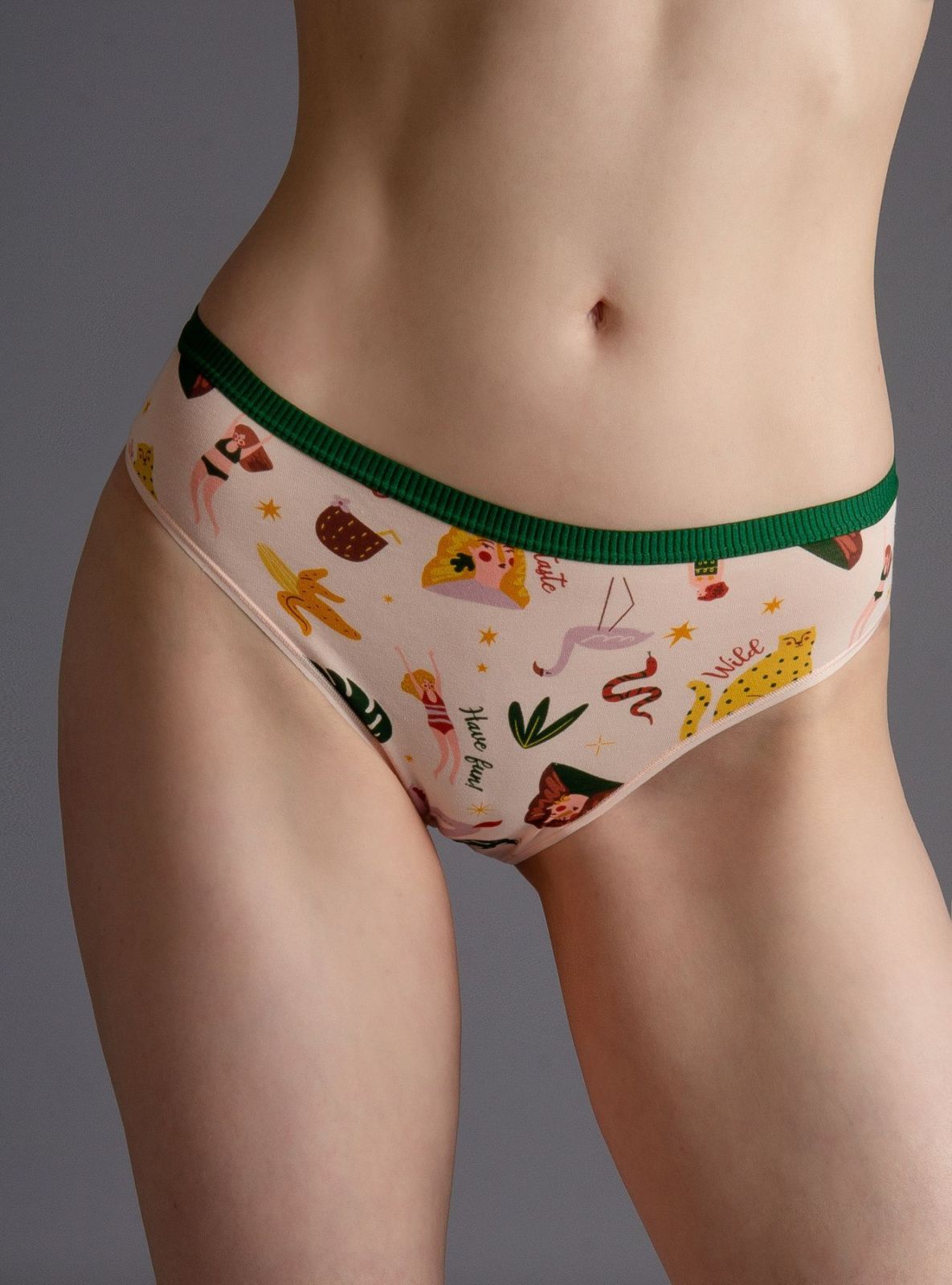 Трусы слипы из хлопка бежевые Indefini (Арт.111000-3022LUB)