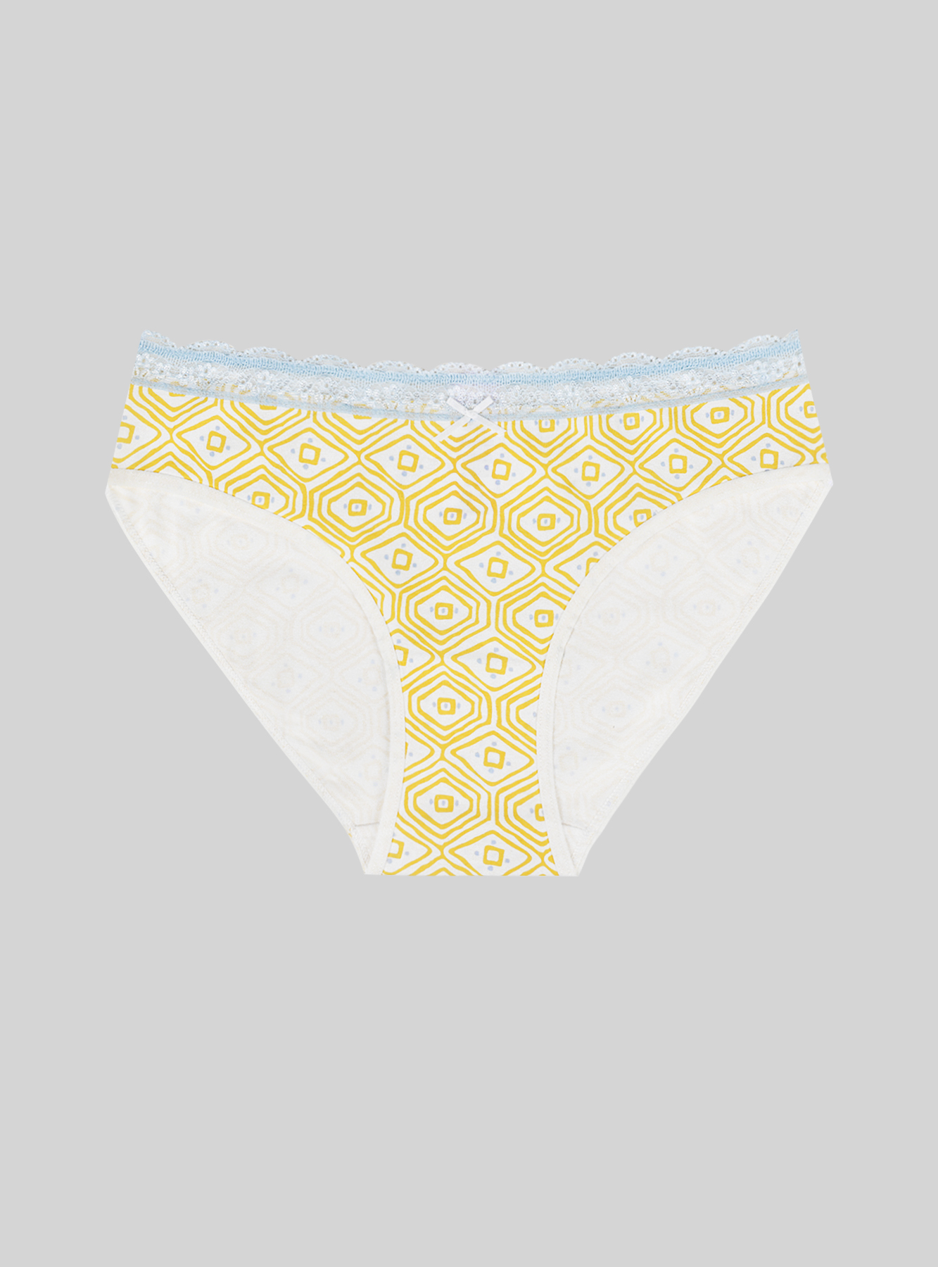 Женские желто-белые трусы Indefini (Арт. 3263LUF)