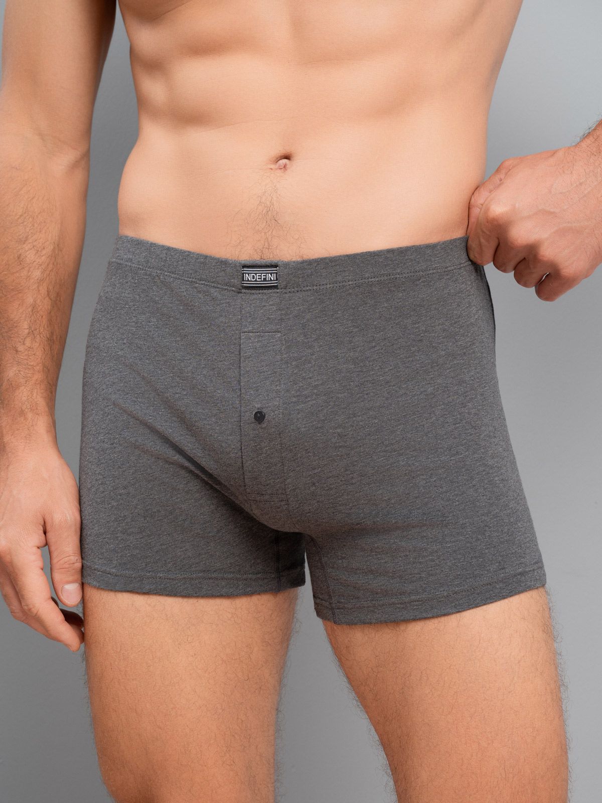 Трусы боксеры с закрытой резинкой из хлопка Indefini (Арт. 4020MUG)