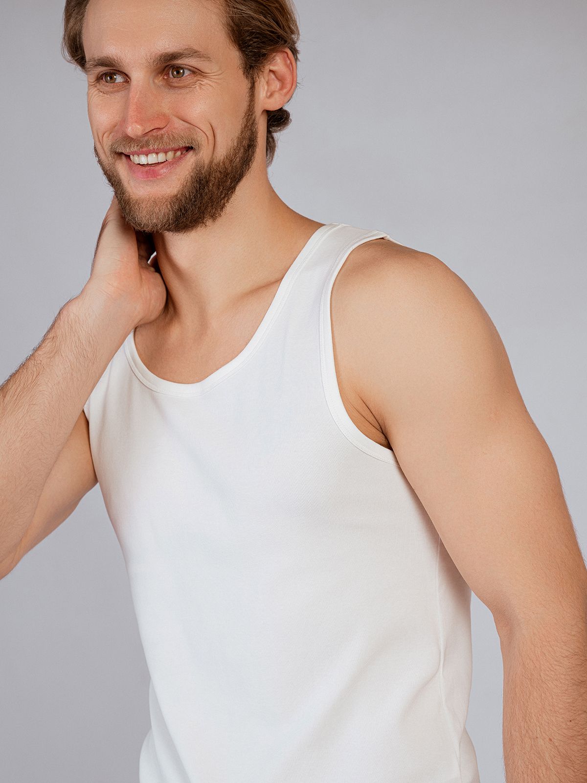 Мужская майка из хлопка белая Indefini (Арт. 4049PDS)