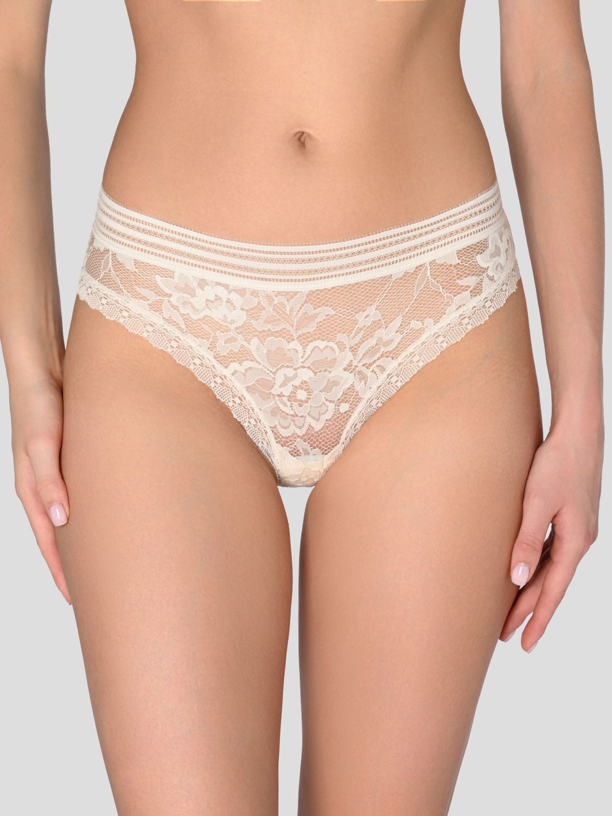 Кружевные трусы слипы со вставкой из тюля Indefini (Арт. 1039LUS)