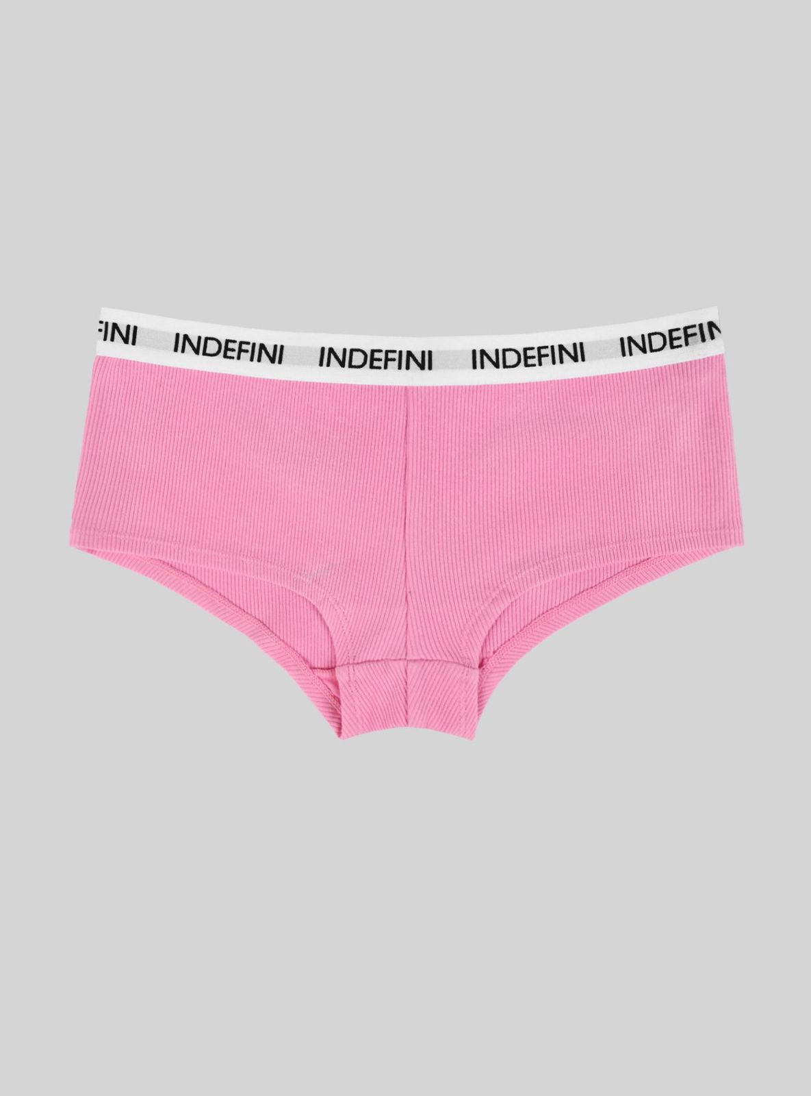 Трусы шорты в рубчик из хлопка розовые Indefini (Арт.121000-2117LUF)