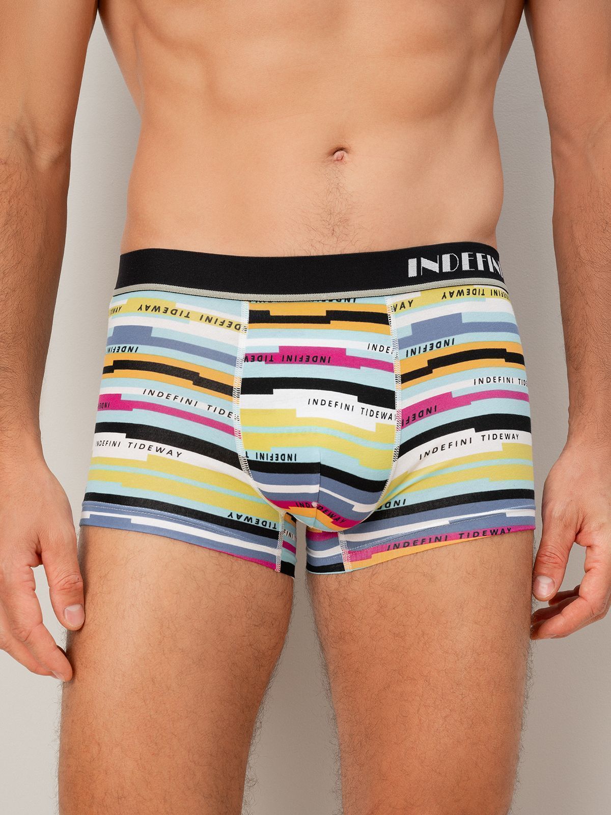 Хлопковые мужские трусы боксеры с принтом Indefini (Арт. 2119MUF)