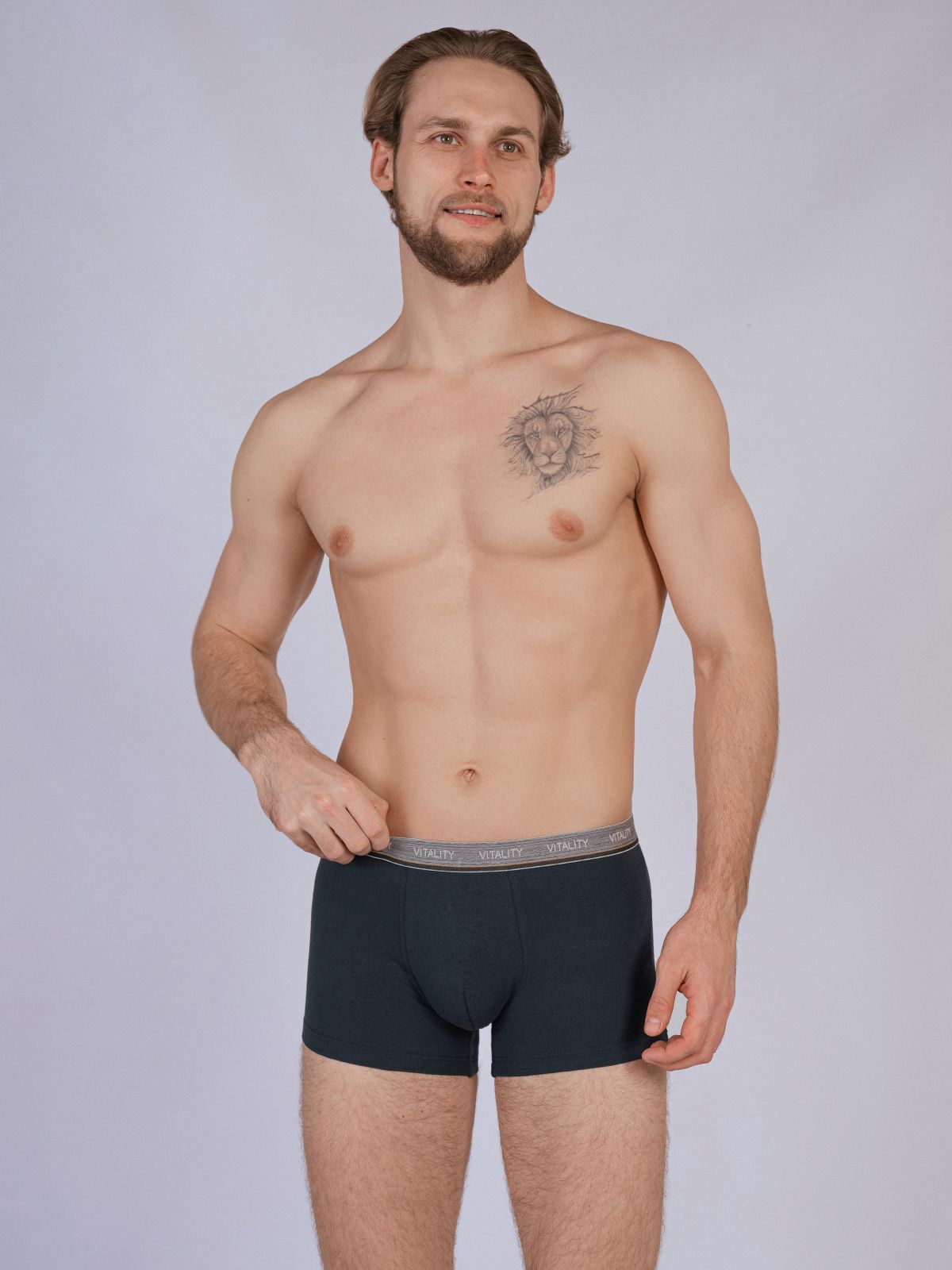 Трусы боксеры темно-синие из хлопка (Арт. 4039MUG)