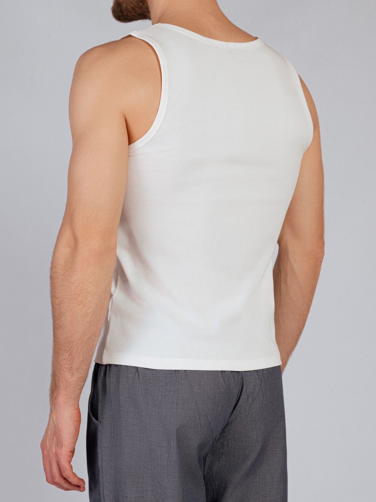 Мужская майка из хлопка белая Indefini (Арт. 4049PDS)