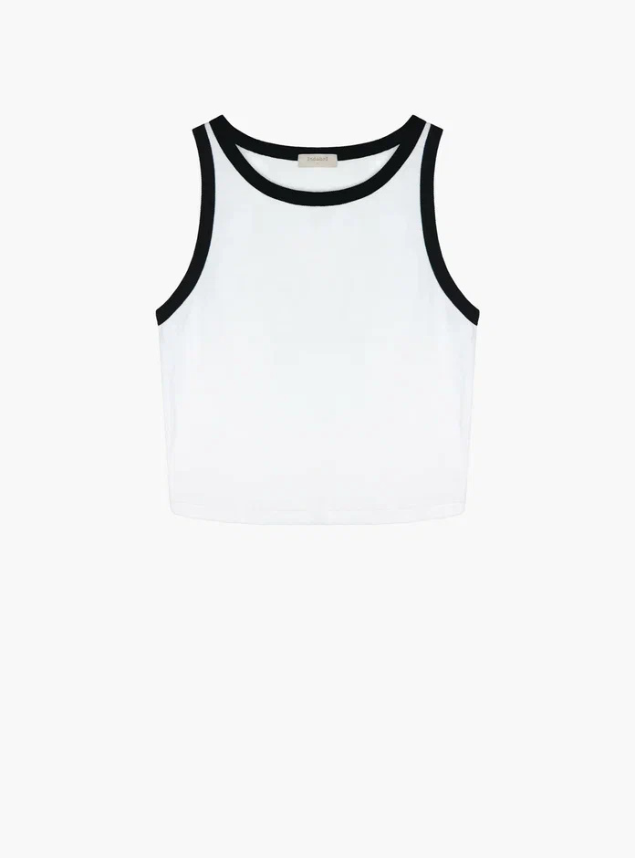 Белый женский топ-майка Indefini (Арт. 5103TDJ)