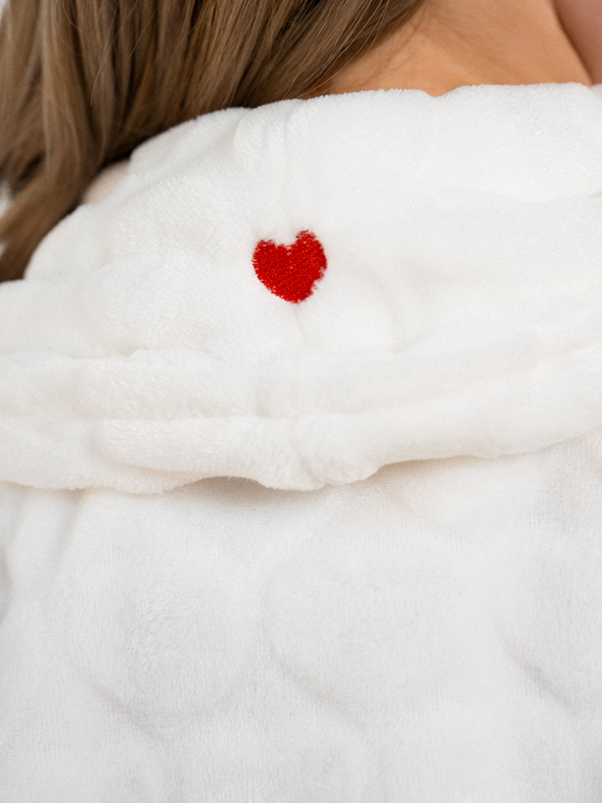 Белый бархатный халат Indefini ( Арт. 5178SYC)