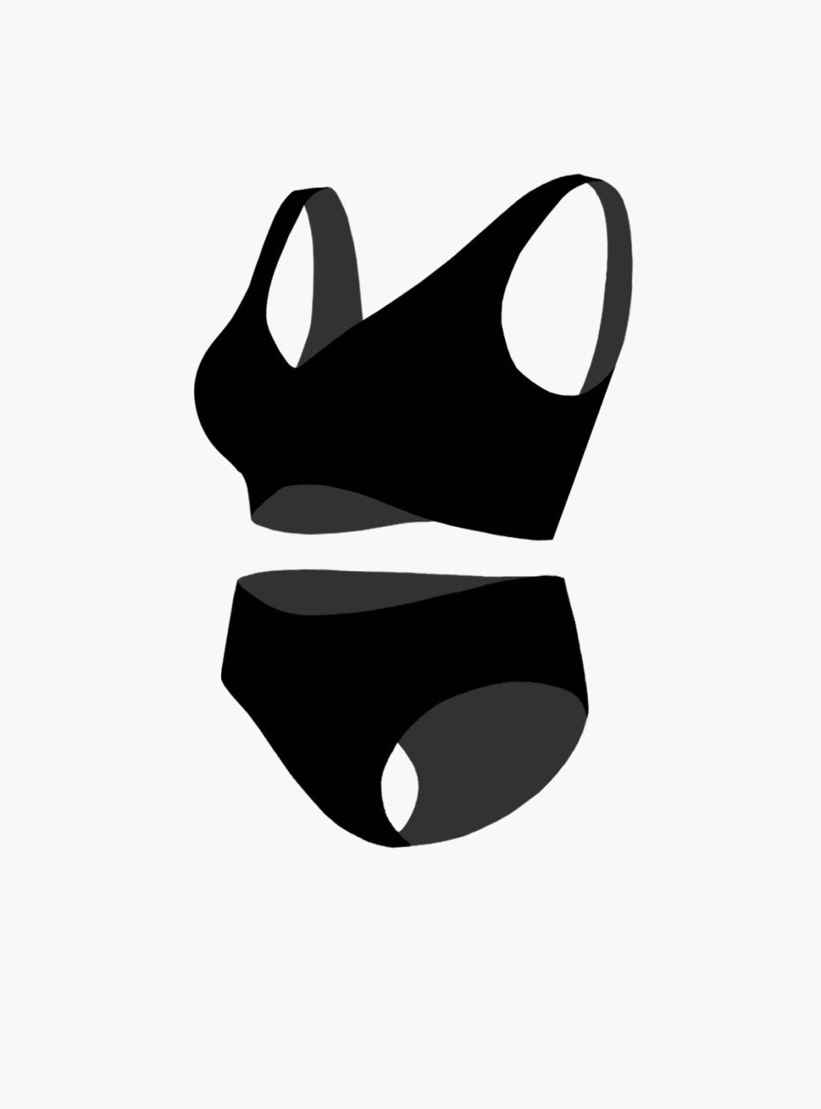 Черный комплект нижнего белья без косточек бесшовный (Арт. 2130WXY)