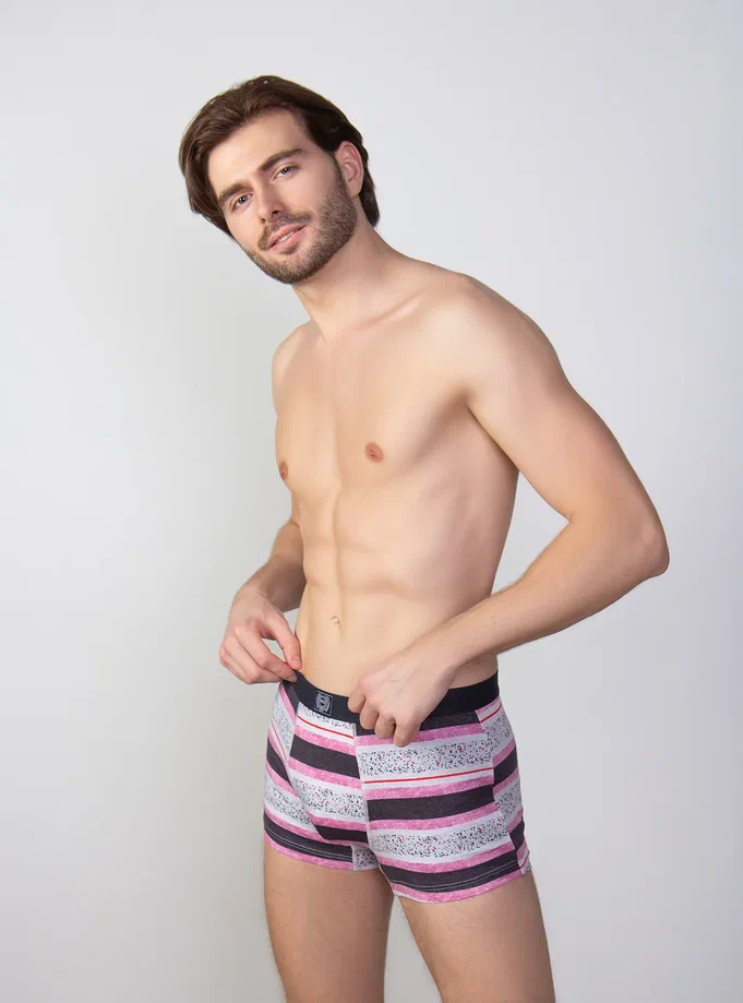 Трусы боксеры мужские из хлопка в полоску (Арт. 631000-1005MUF)