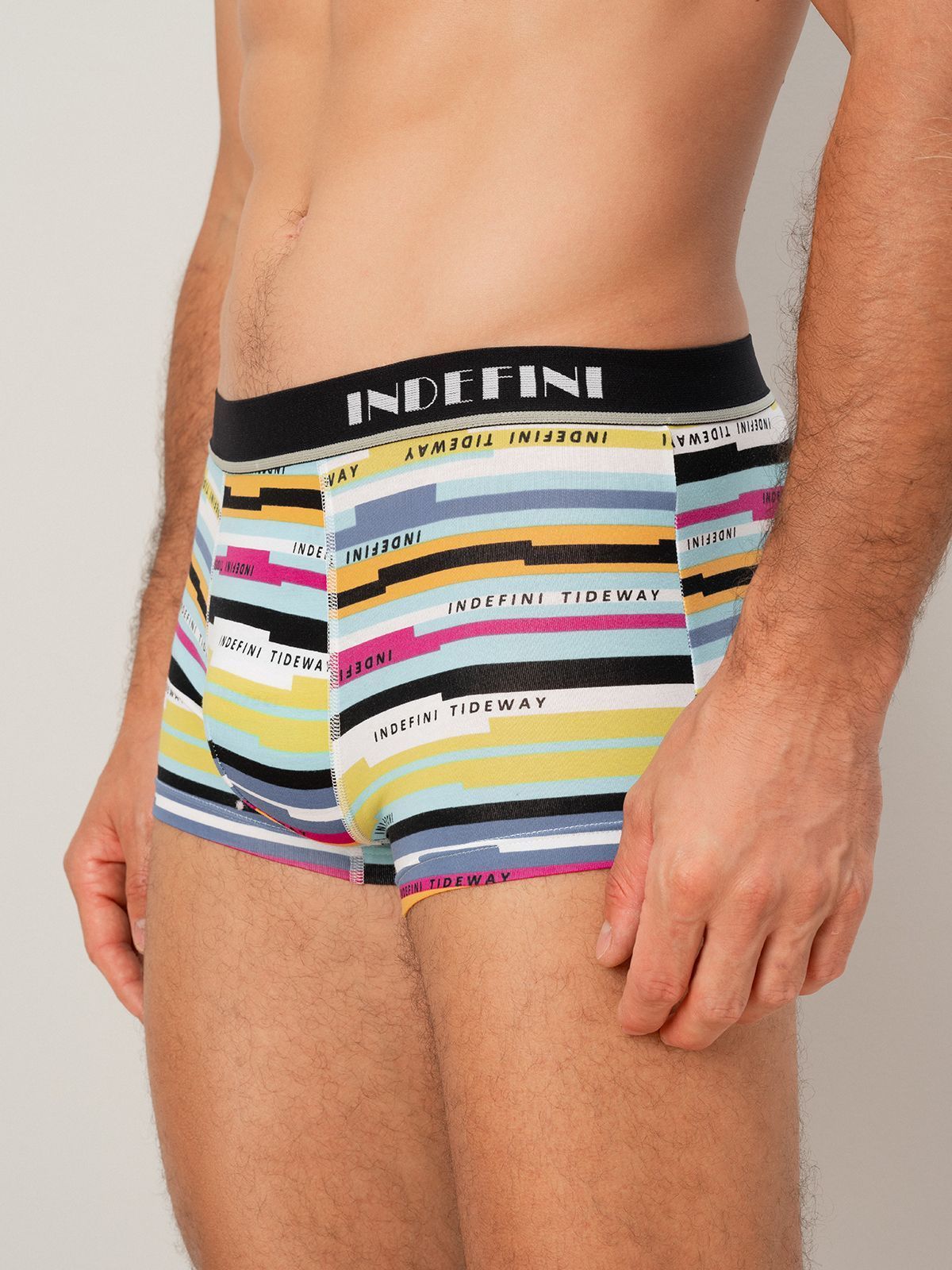 Хлопковые мужские трусы боксеры с принтом Indefini (Арт. 2119MUF)