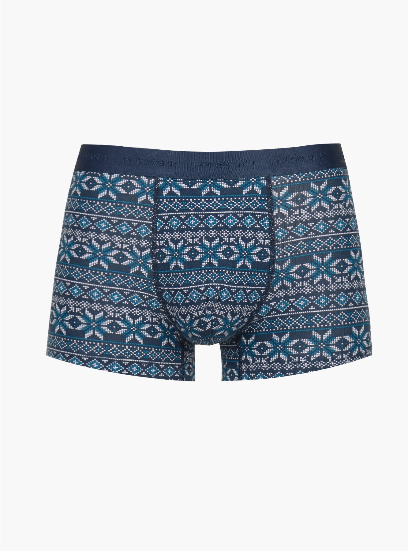 Трусы боксеры с принтом синие из хлопка (Арт. 4037MUF)