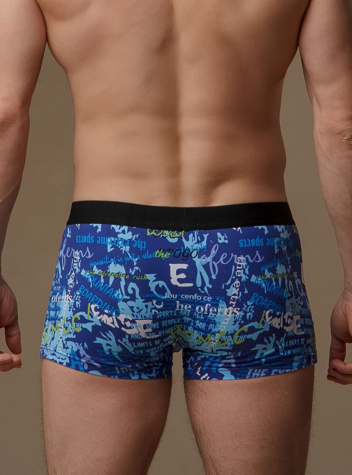 Трусы боксеры синие из хлопка Indefini (Арт. 1196MUF)