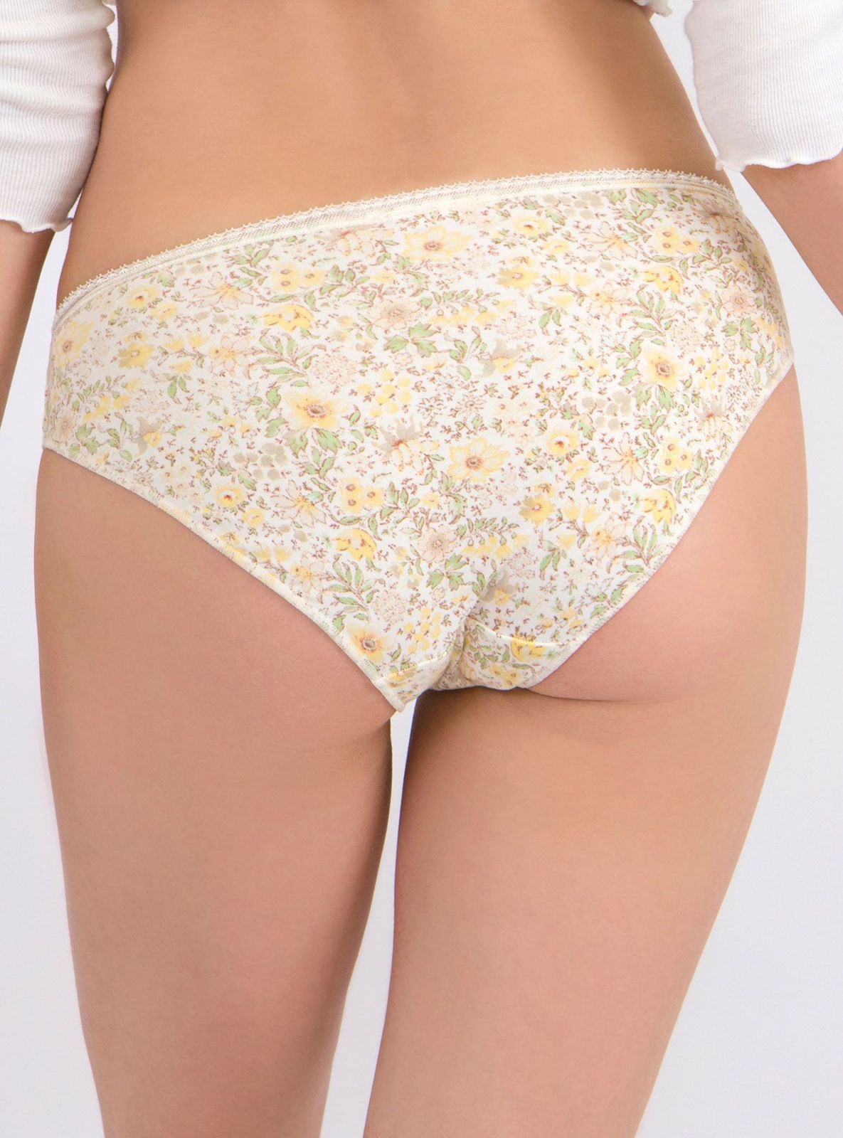 Хлопковые трусы слипы в цветочек Indefini (Арт.121000-2114LUF)