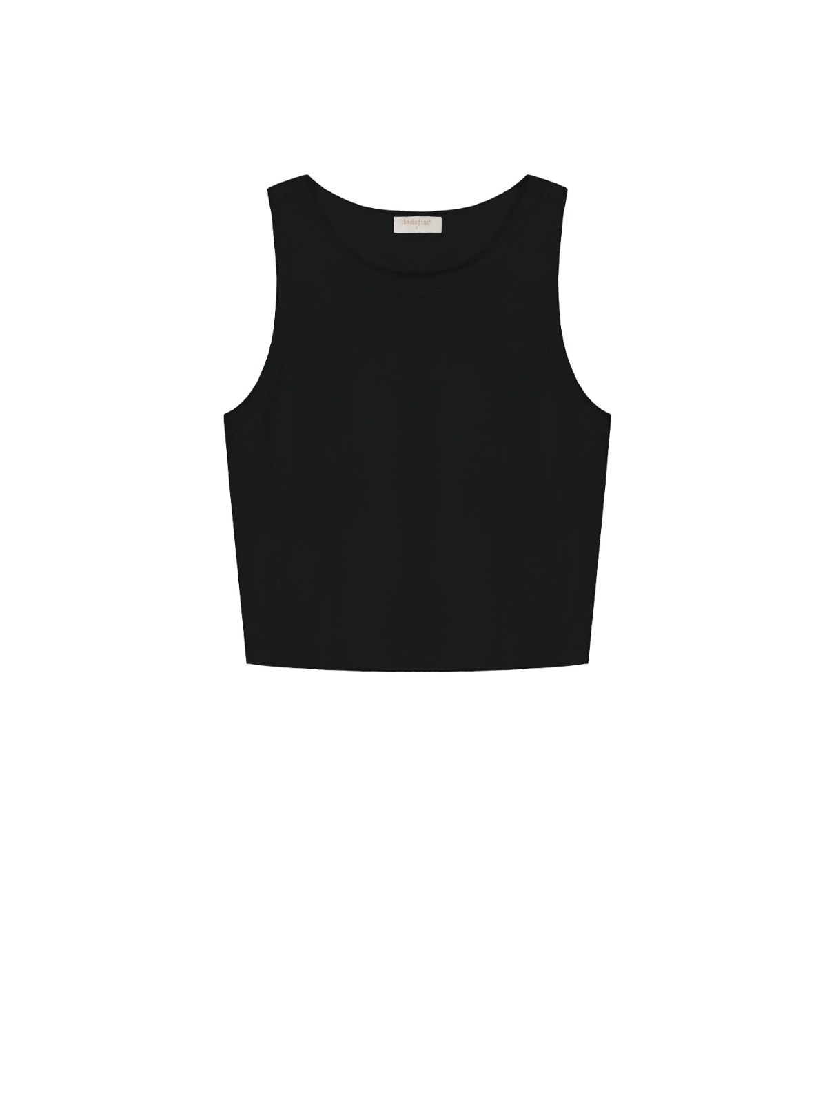 Черный женский топ-майка в рубчик Indefini (Арт. 5102TDJ)