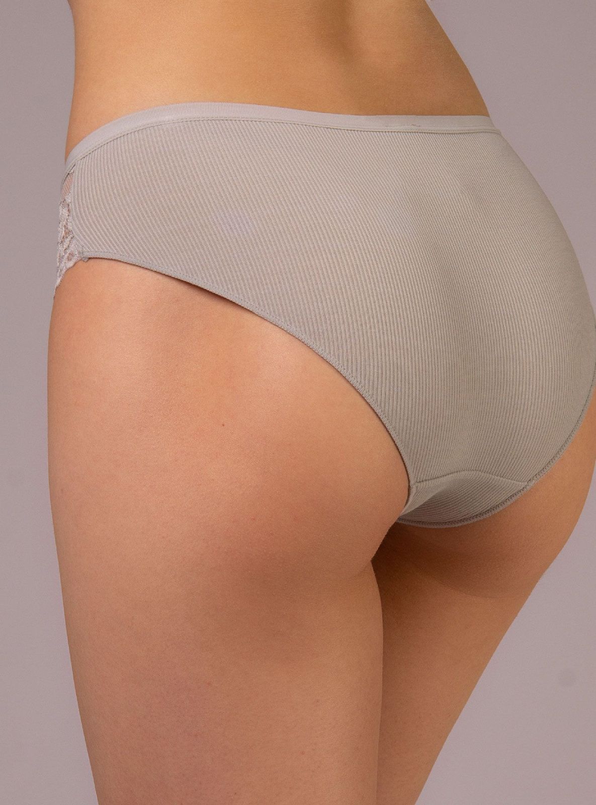 Трусы слипы в рубчик с кружевом Indefini (Арт.141600-2112LUS)