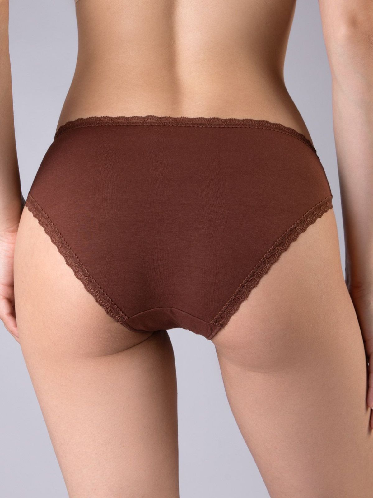 Хлопковые трусы слипы коричневые Indefini (Арт.121000-2359LUF)