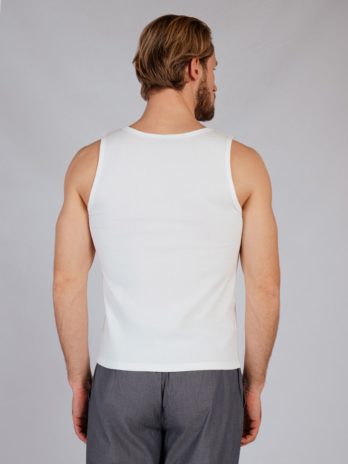 Мужская майка из хлопка белая Indefini (Арт. 4049PDS)