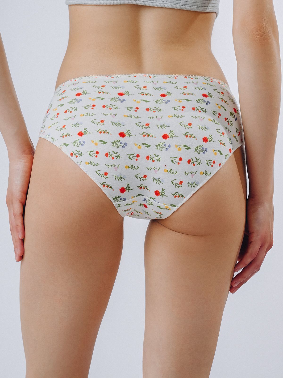 Трусы слипы из хлопка с цветочным принтом Indefini (Арт. 3190LUB)