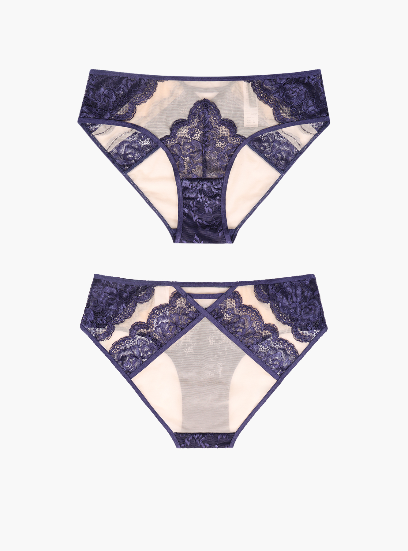 Трусы слипы из кружева и тюля со стрепами Indefini (Арт. 1224WUV)