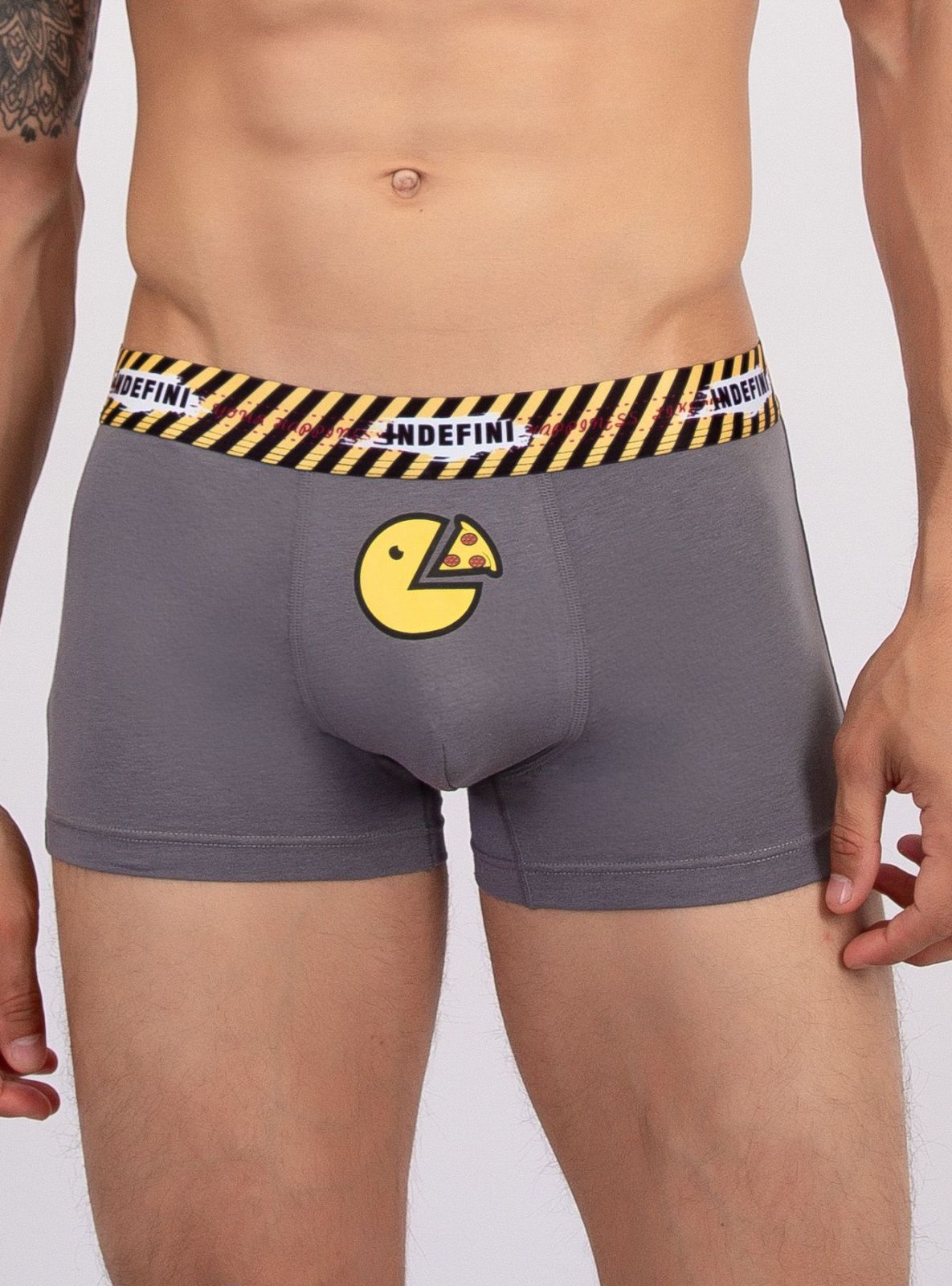 Боксеры из хлопка серые с принтом (Арт. 2055MUF)