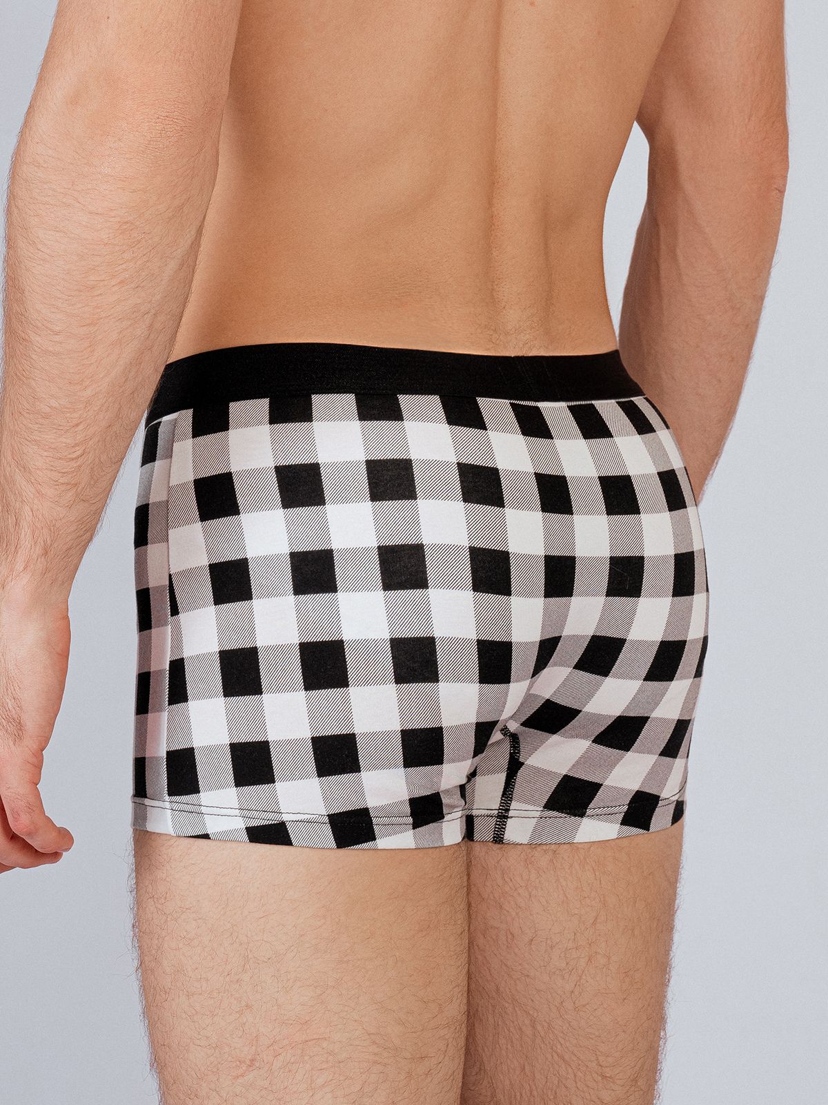 Трусы боксеры в клетку из хлопка (Арт. 4031MUG)