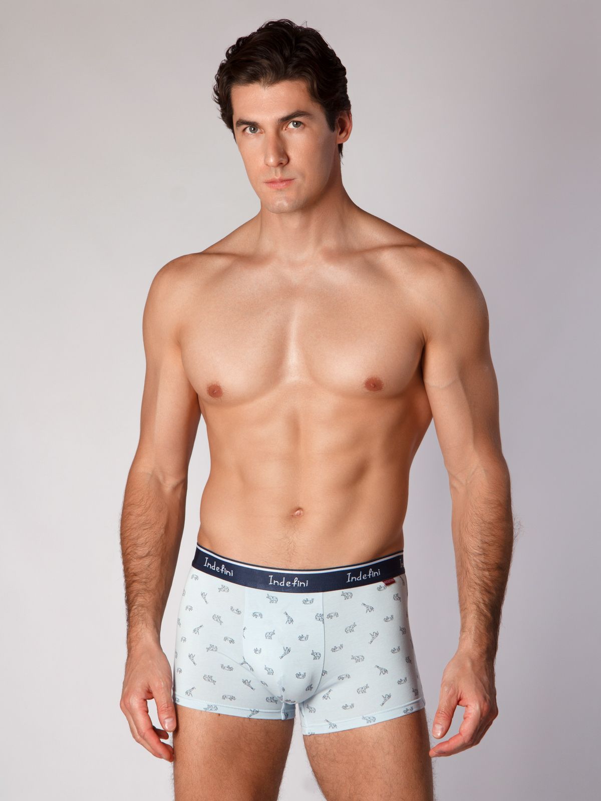 Трусы боксеры из бамбука голубой цвет Indefini (Арт. 1076MUG)