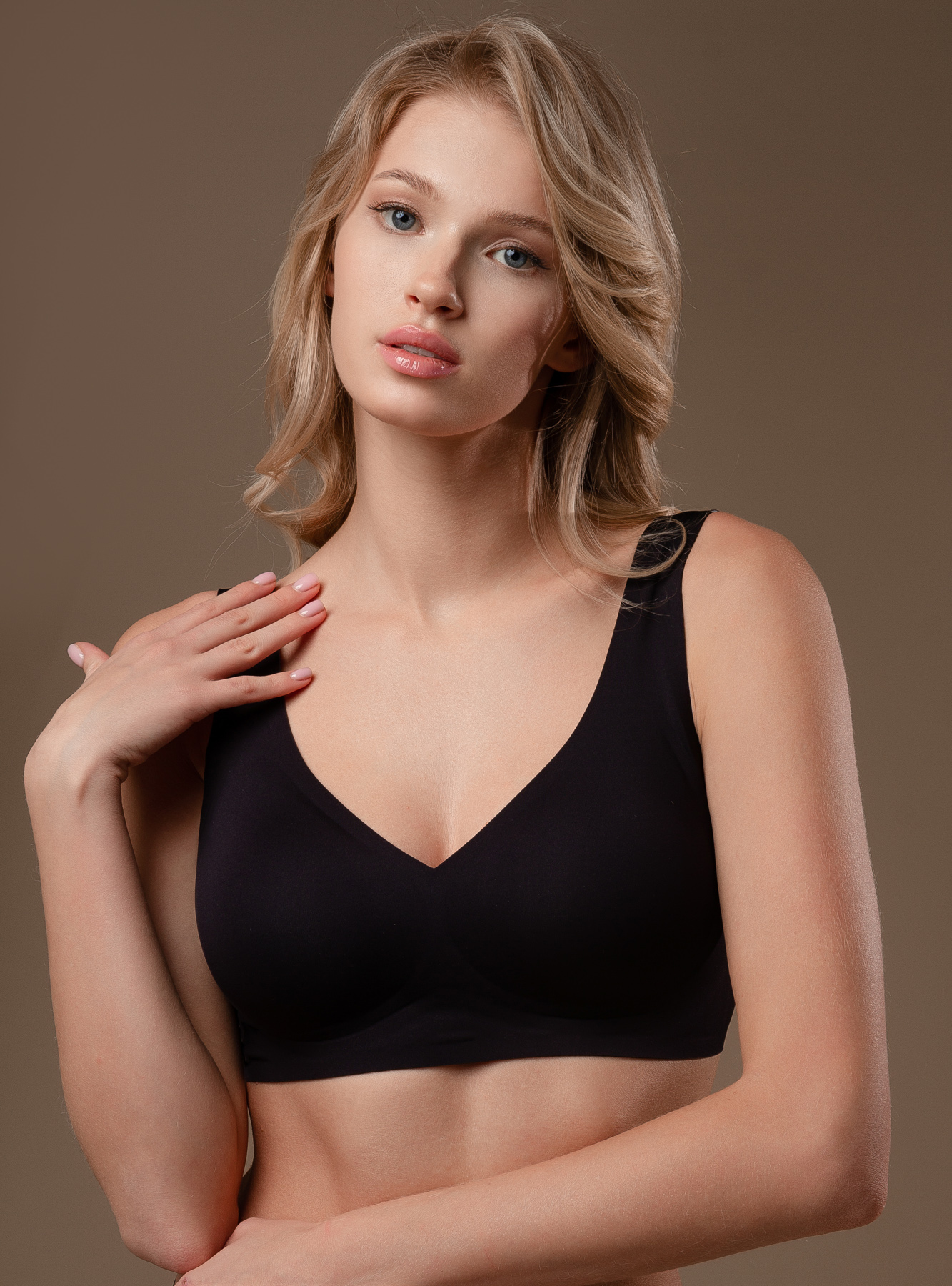 Черный комплект нижнего белья без косточек бесшовный (Арт. 2130WXY) - K