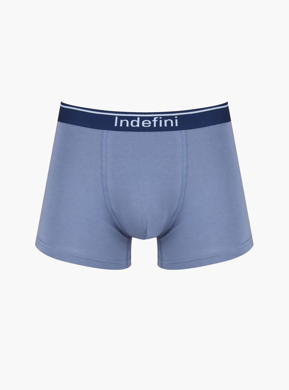 Трусы боксеры синие из хлопка Indefini (Арт. 4029MUG)