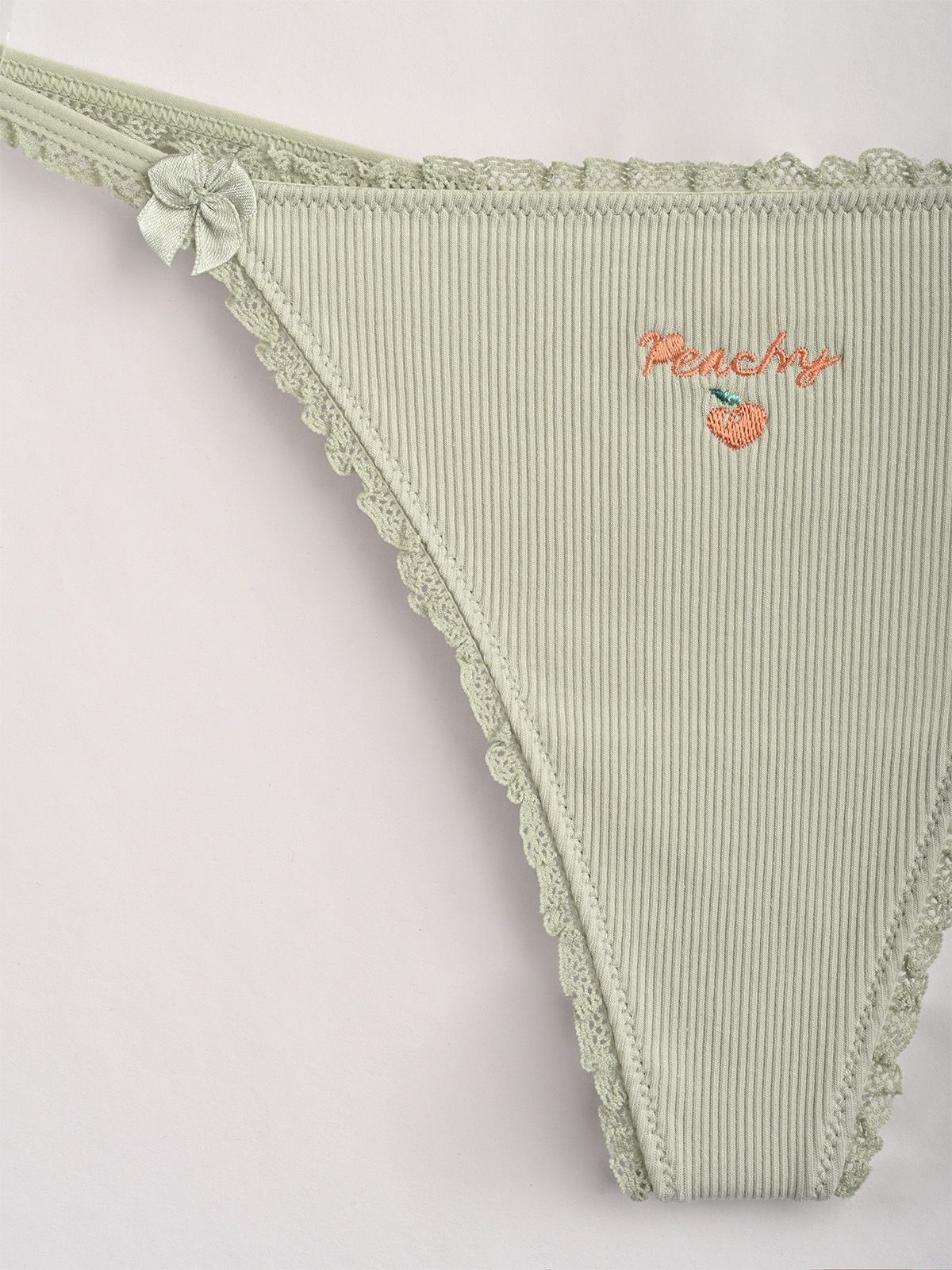 Женские стринги в рубчик (Арт. 5372LDF), состав - Хлопок, цвет Голубой