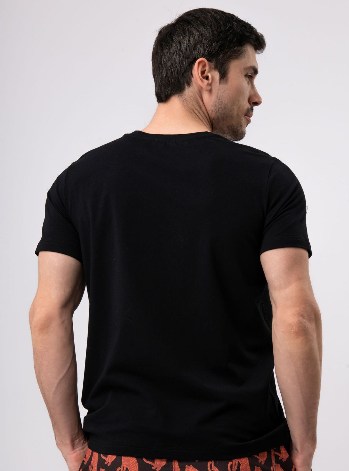 Мужская футболка из хлопка черная Indefini (Арт. 3027PDS)