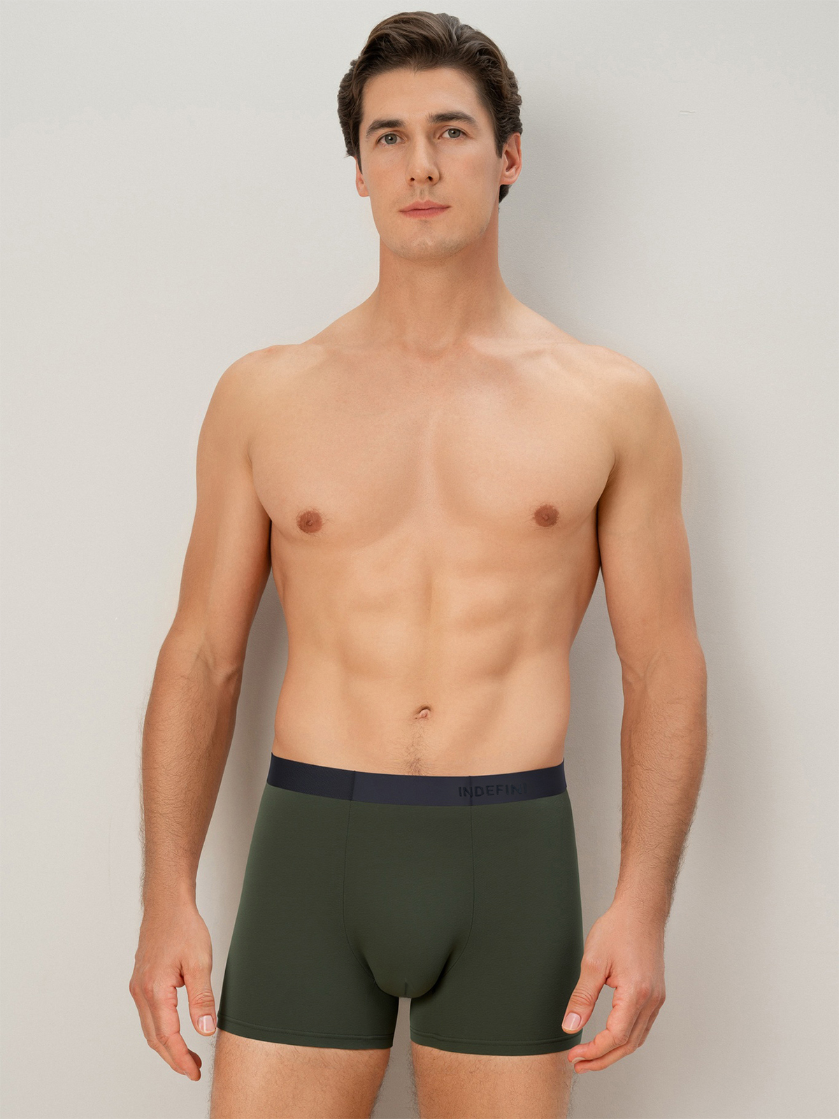 Бесшовные мужские трусы боксеры Indefini зелёные (Арт. 5029MUG)