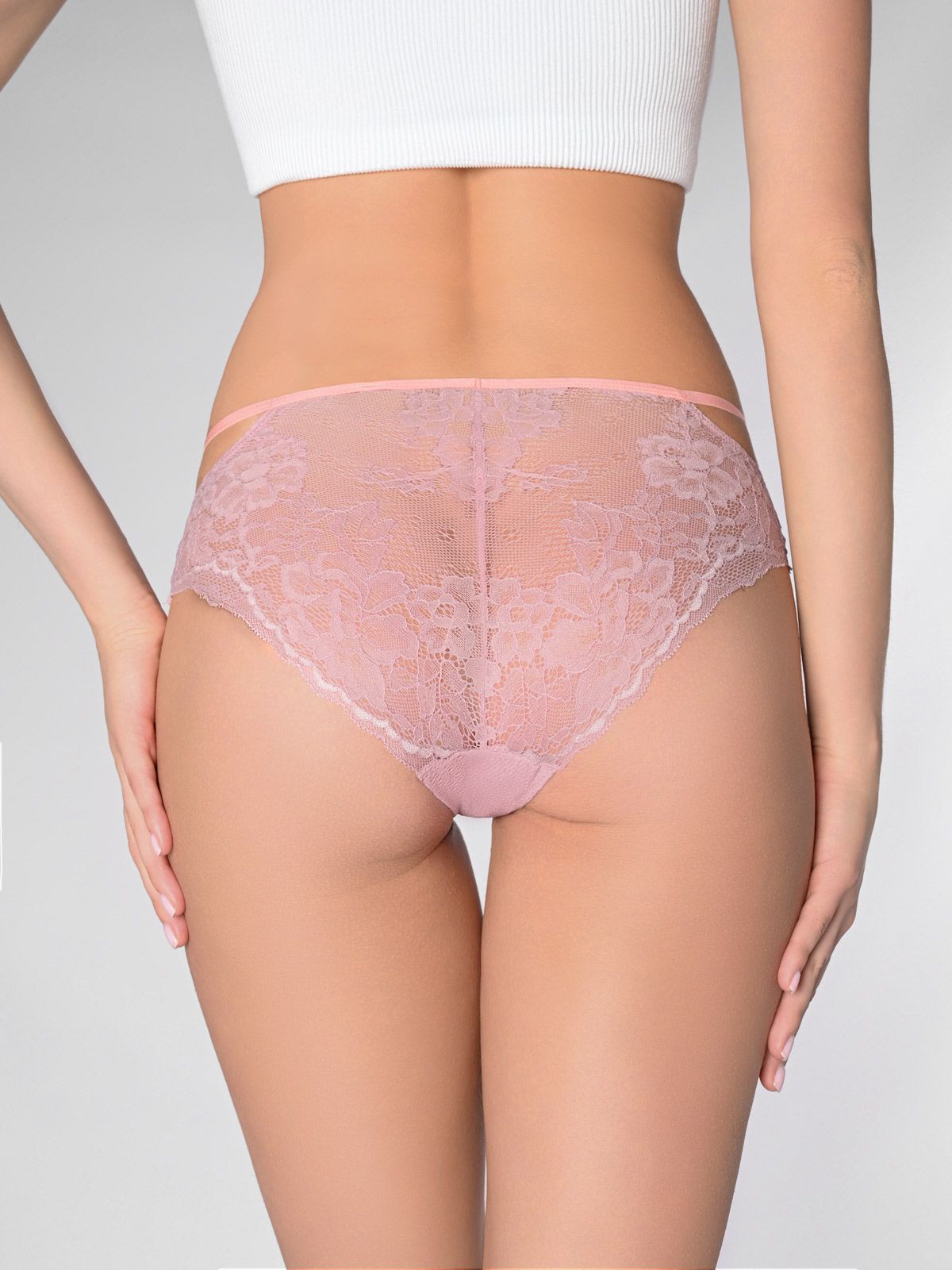 Кружевные трусы бразилиана со стрепами  Indefini (Арт. 0047LUS)