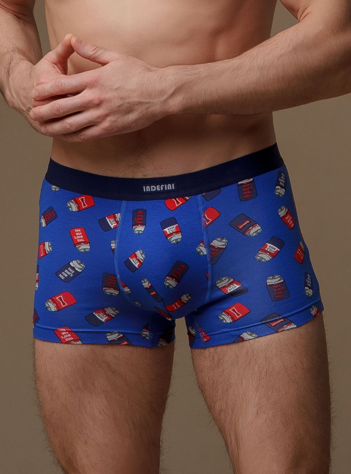 Трусы боксеры синие с принтом Indefini (Арт. 3004MUF)