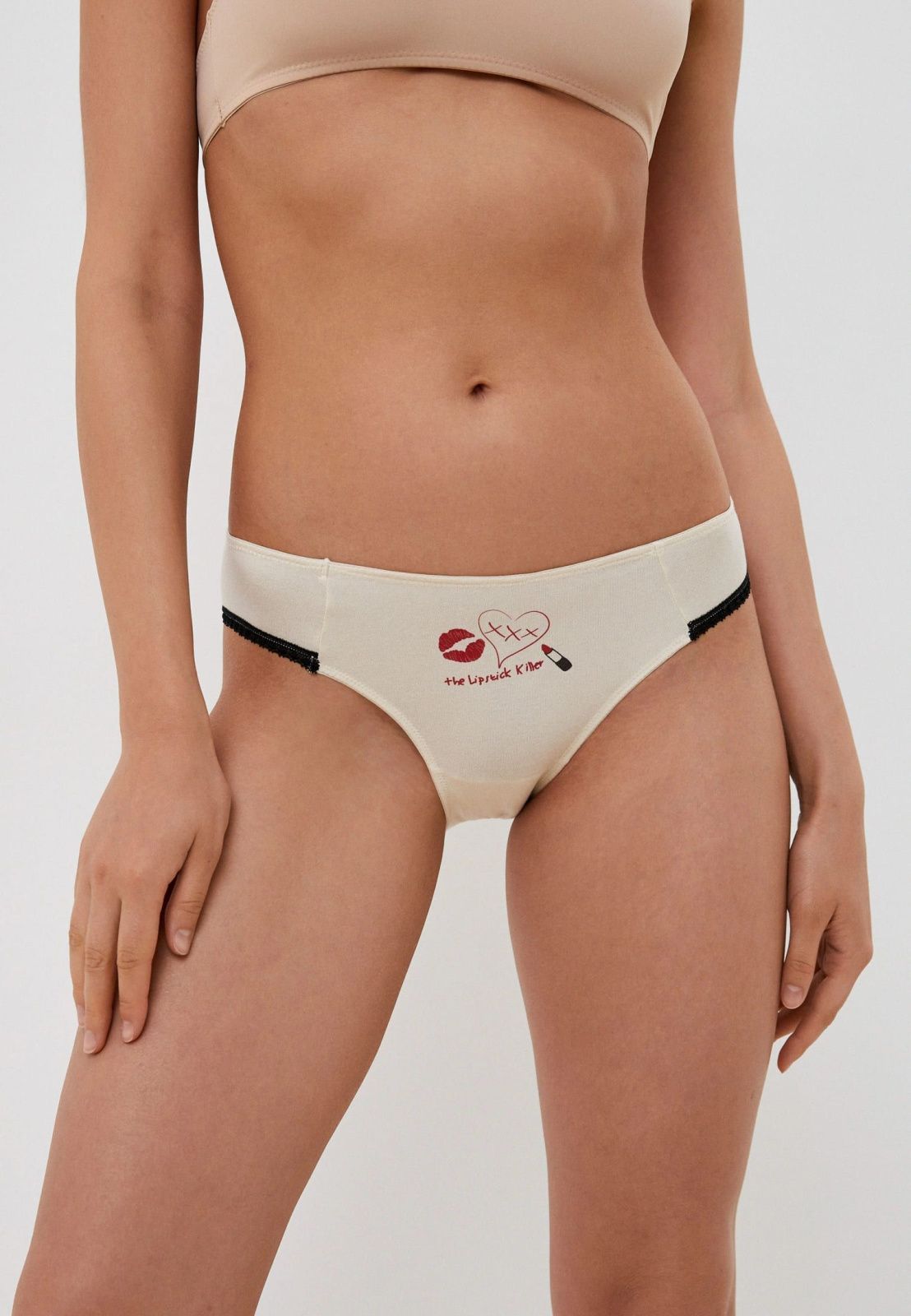 Трусы слипы из хлопка айвори Indefini (Арт.141000-1383LUS)