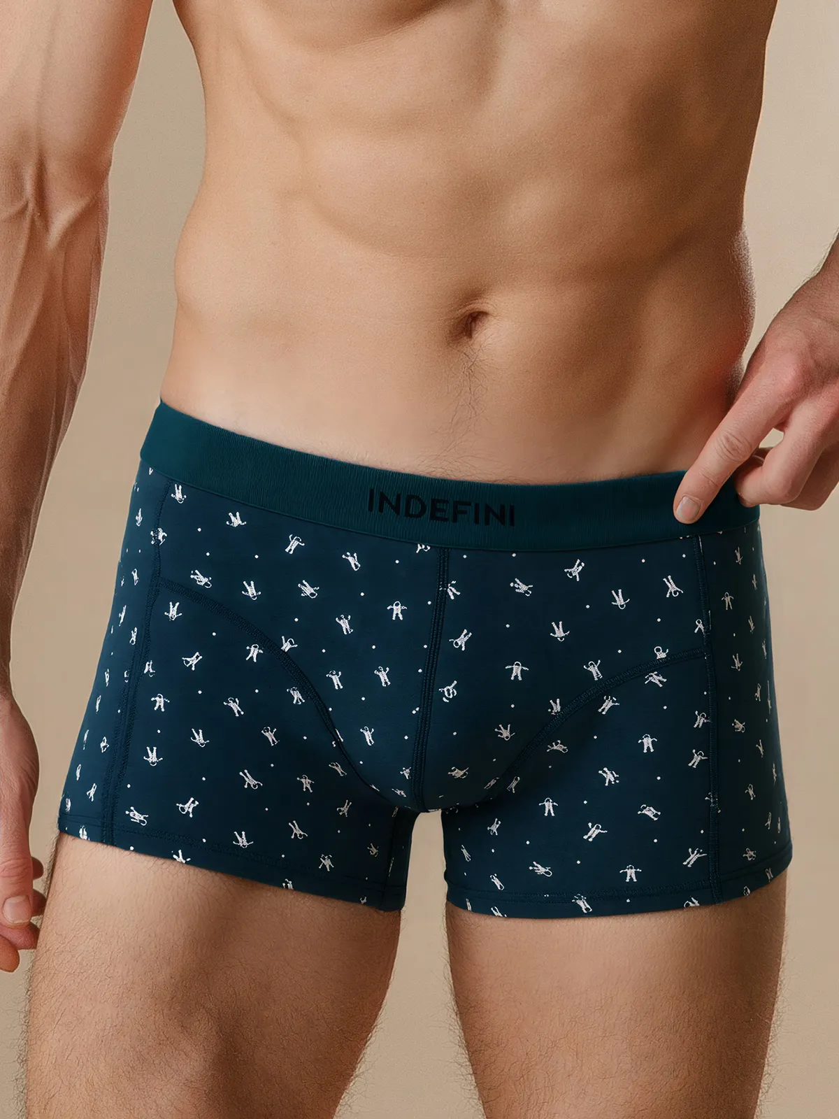 Трусы боксеры из хлопка синие с принтом (Арт. 5076MUG)