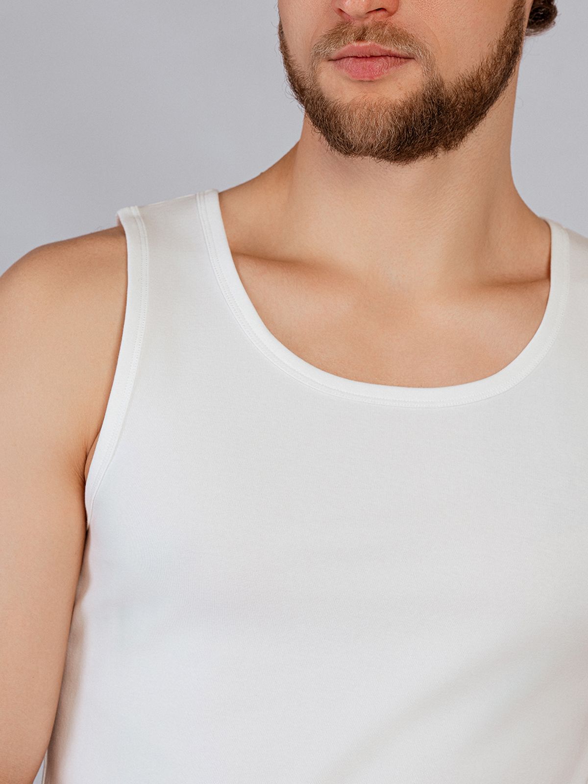 Мужская майка из хлопка белая Indefini (Арт. 4049PDS)