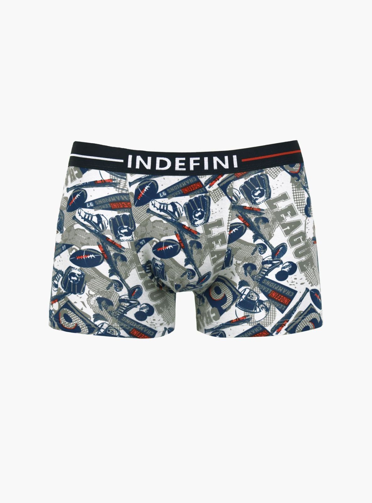 Трусы боксеры из хлопка серые с принтом Indefini (Арт. 1186MUF)