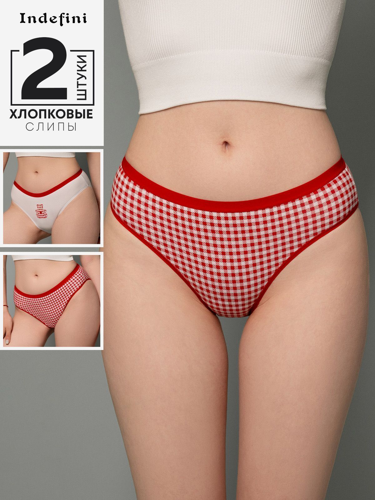 Набор женских трусов слипы (2 пары) Indefini (Арт. 4171LUBZ2)