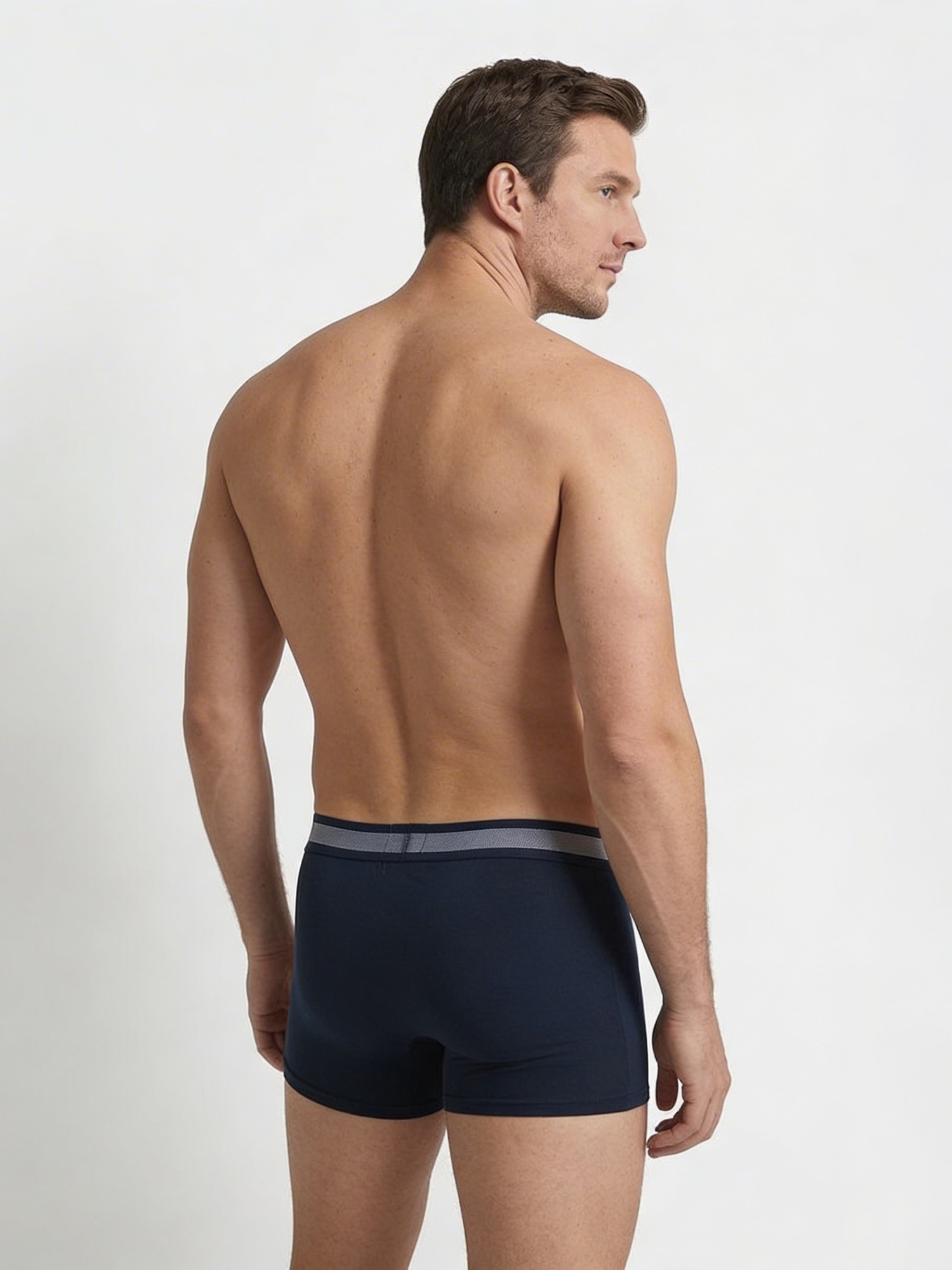 Трусы боксеры синие из хлопка Indefini (Арт. 4030MUF)